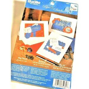 Bucilla Felt Card Kit #84931 2003 Hey There Paper Stitches 3-Set Crafts Vintage
